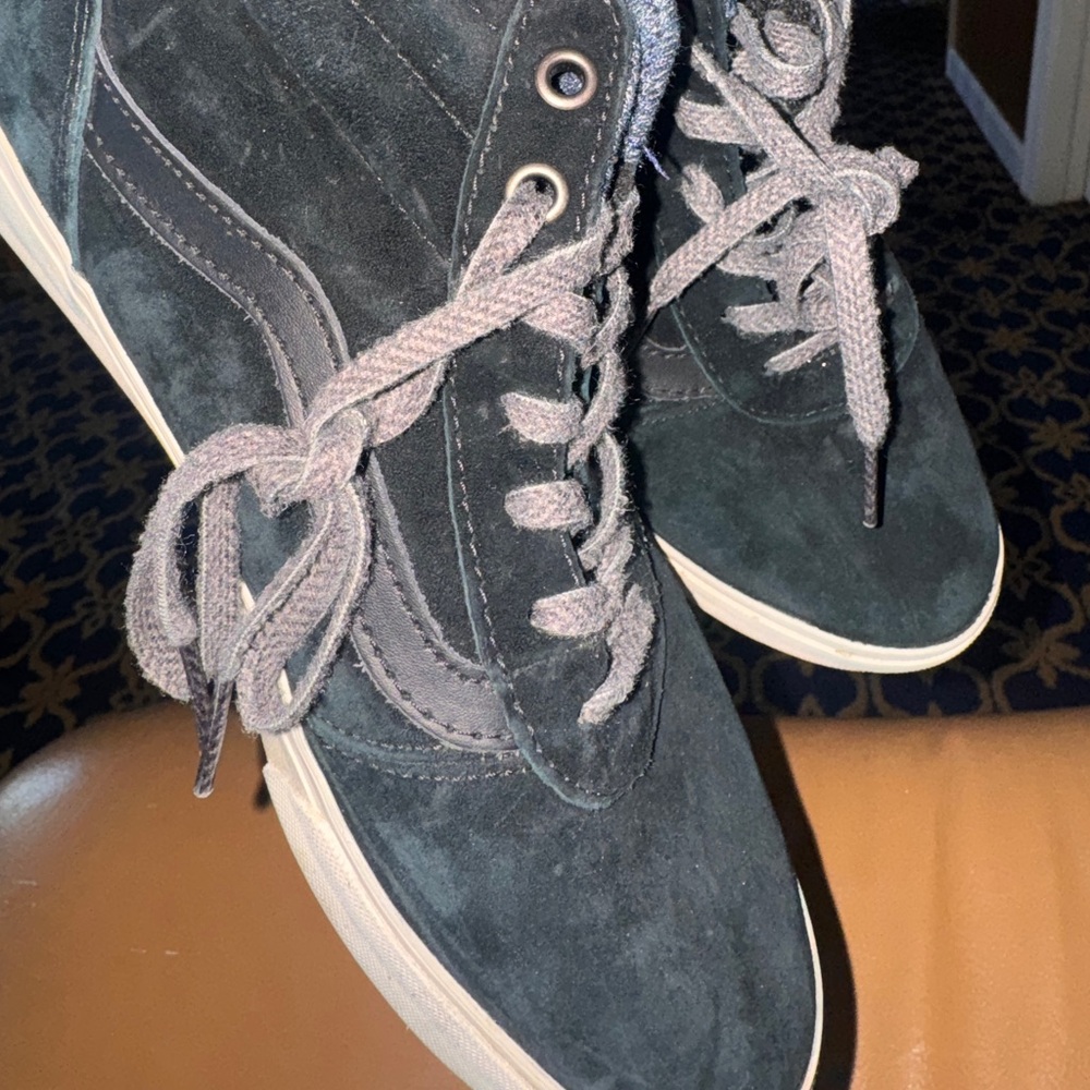 Black Suede High-Top Sneakers- Vans